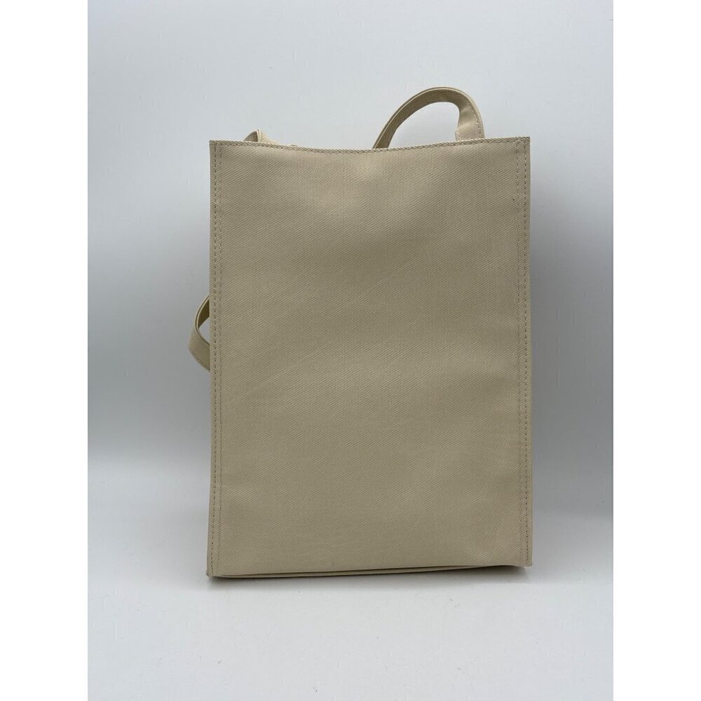 Elle Menno Beige Leather Tote Bag With Adjustable Strap